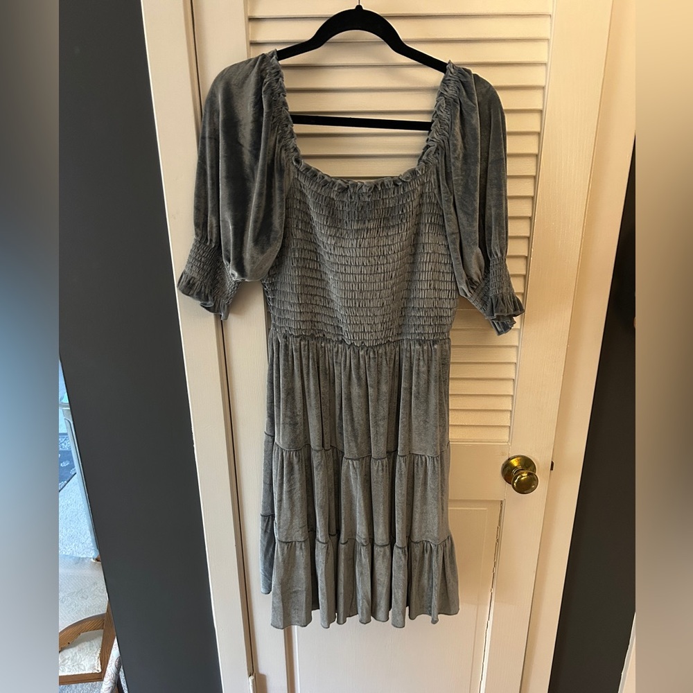 Baltic Born Gray Smocked Dress